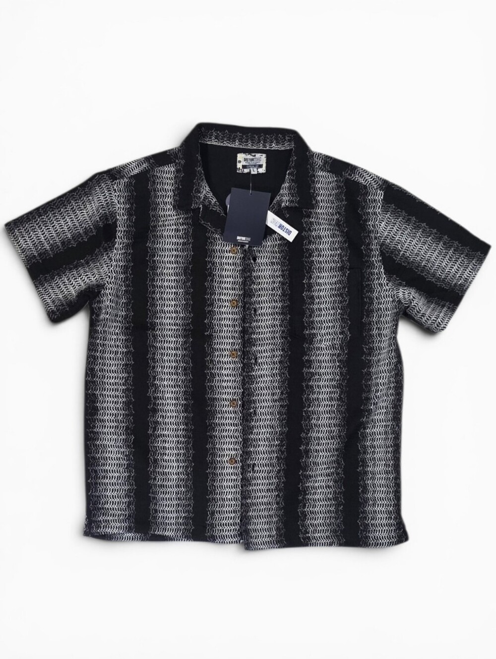 Distortion Casual Fit Knit Button Up Shirt, Size Large, NEW WITH TAGS